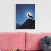 Moonrise Horse Cliff Silhouette Art Leinwanddruck (Insitu (Wohnzimmer))
