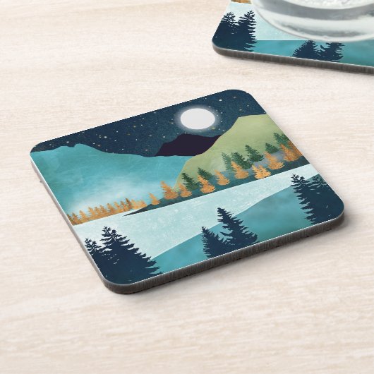 Moonrise Lake Getränkeuntersetzer (Linke Seite)