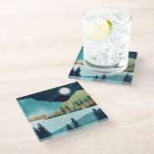 Moonrise Lake Glasuntersetzer (Schrägansicht)