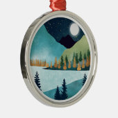 Moonrise Lake Ornament Aus Metall (Rechts)