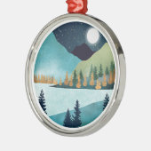 Moonrise Lake Ornament Aus Metall (Links)