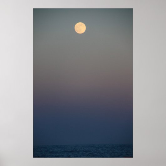 Moonrise Over Ocean #4711 Poster (Vorne)