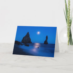 Moonrise-Reflektion   Island, Reynisdrangur Karte