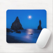 Moonrise-Reflektion | Island, Reynisdrangur Mousepad (Mit Mouse)