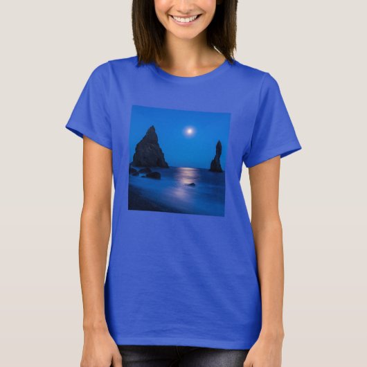 Moonrise-Reflektion | Island, Reynisdrangur T-Shirt (Vorderseite)