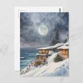 Moonrise über den Großen Sur im Winter Postkarte (Vorne/Hinten)