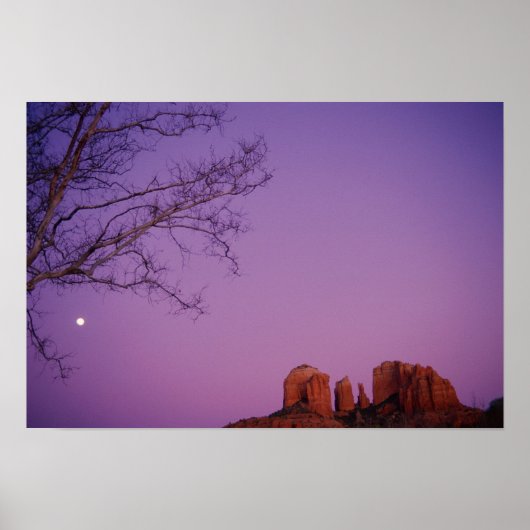 Moonrise über den Oak Creek Canyon Poster (Vorne)