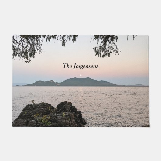 Moonrise über den San Juan Islands Doormat Fußmatte (Vorderseite)