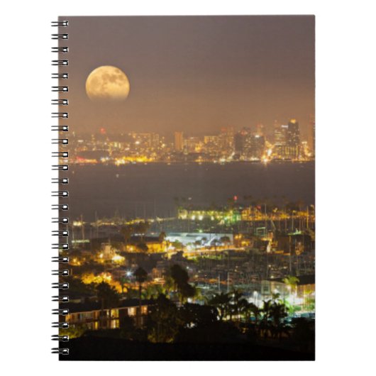 Moonrise über der Skyline von San Diego Notizblock (Vorderseite)