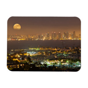 Moonrise über die Skyline von San Diego Magnet