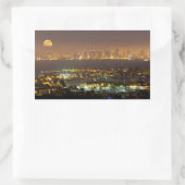 Moonrise über die Skyline von San Diego Rechteckiger Aufkleber (Tasche)