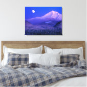Moonrise über Hood Oregon im Winter Leinwanddruck (Insitu (Schlafzimmer))