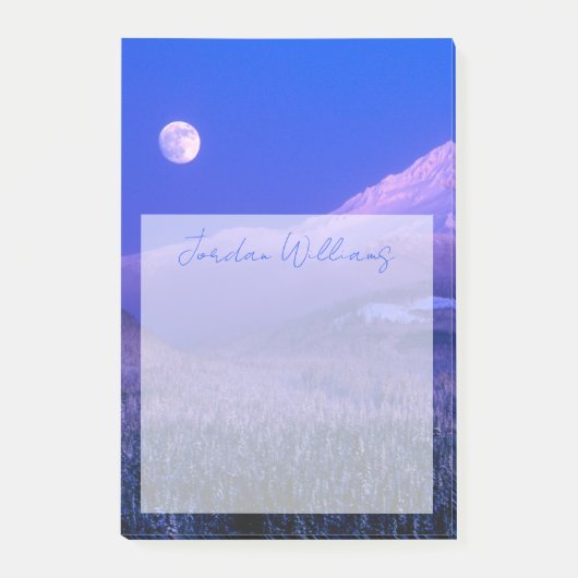 Moonrise über Hood Oregon im Winter Post-it Klebezettel (Vorderseite)