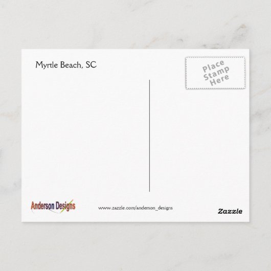 Moonrise über Myrtle Beach Postkarte (Rückseite)