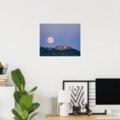 Moonrise über Pienza Poster (Heimbüro)
