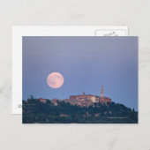 Moonrise über Pienza Postkarte (Vorne/Hinten)