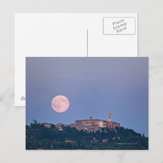 Moonrise über Pienza Postkarte (Vorne/Hinten)