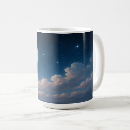 Moonrise und weiche Wolken Kaffeetasse (VorderseiteRechts)