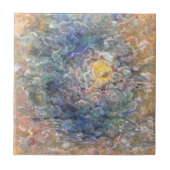 Moon's Journey Through Ethereal Clouds Fliese (Vorderseite)