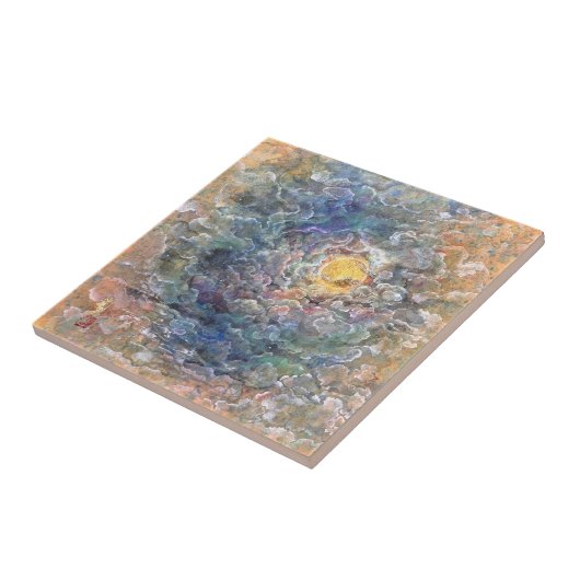 Moon's Journey Through Ethereal Clouds Fliese (Seite)