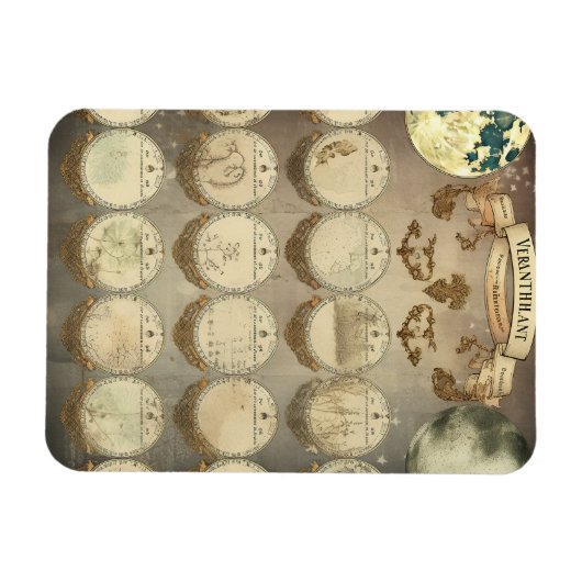 Moon's Mystique - Antiquitätenphasen des Mondes Ca Magnet (Horizontal)