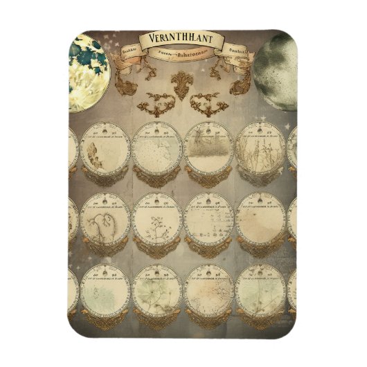 Moon's Mystique - Antiquitätenphasen des Mondes Ca Magnet (Vertikal)