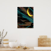 Moonscape am Nachthimmel Poster (Küche)