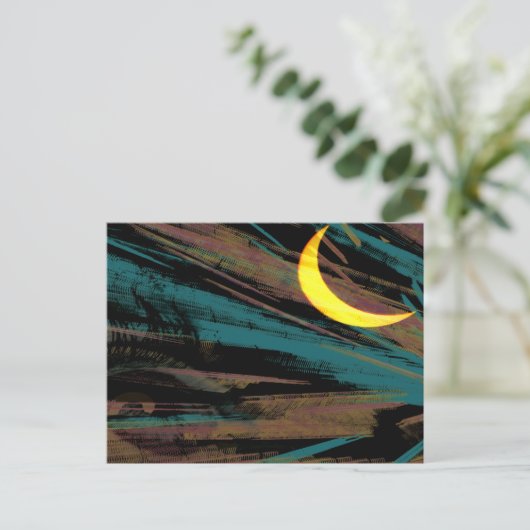 Moonscape am Nachthimmel Postkarte (Stehend Vorderseite)