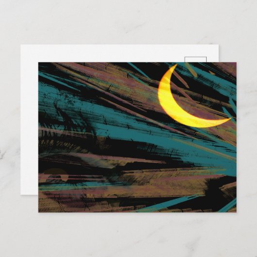 Moonscape am Nachthimmel Postkarte (Vorne/Hinten)