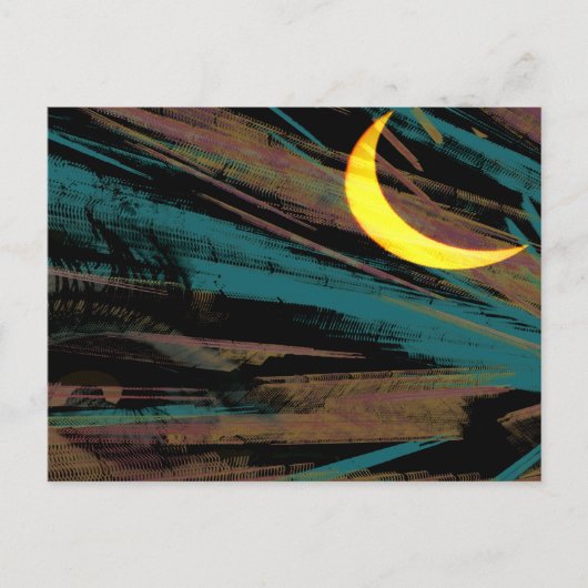 Moonscape am Nachthimmel Postkarte (Vorderseite)