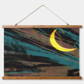 Moonscape am Nachthimmel Wandteppich Mit Holzrahmen (Vorne)