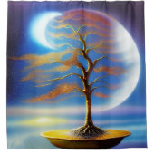 Moonscape bonsai duschvorhang (Vorderseite)