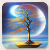 Moonscape bonsai getränkeuntersetzer (Vorderseite)