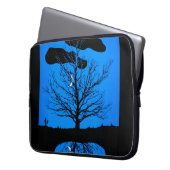 Moonscape in Cobalt Blau und Schwarz-Laptop-Sieb Laptopschutzhülle (Vorderseite Links)