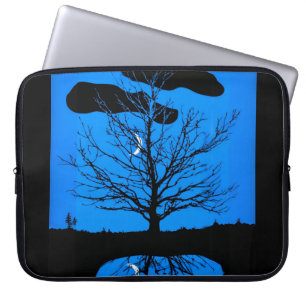 Moonscape in Cobalt Blau und Schwarz-Laptop-Sieb Laptopschutzhülle