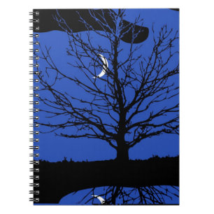Moonscape in Kobalt Blau und Schwarz Notizblock