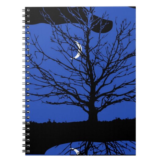 Moonscape in Kobalt Blau und Schwarz Notizblock (Vorderseite)