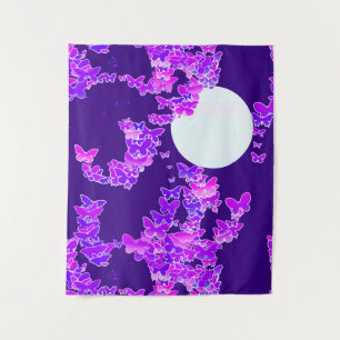 Moonscape wünscht Schmetterlinge, Violet und Tief  Wandteppich