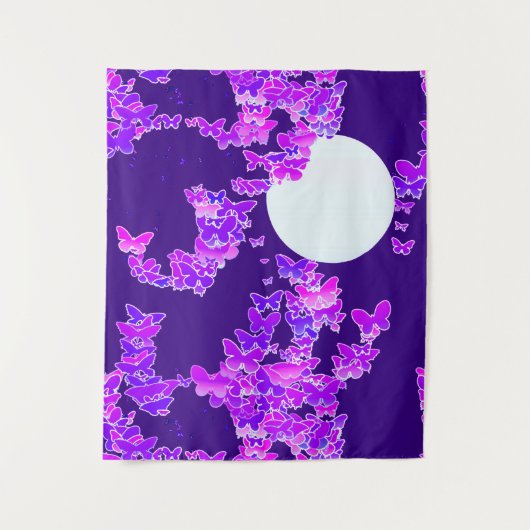 Moonscape wünscht Schmetterlinge, Violet und Tief  Wandteppich (Vorderseite)