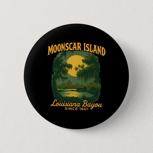 Moonscar Island Retro Cartoon Halloween Zombie Isl Button (Vorderseite)
