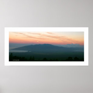 Moonset at Sunrise - Maui Poster