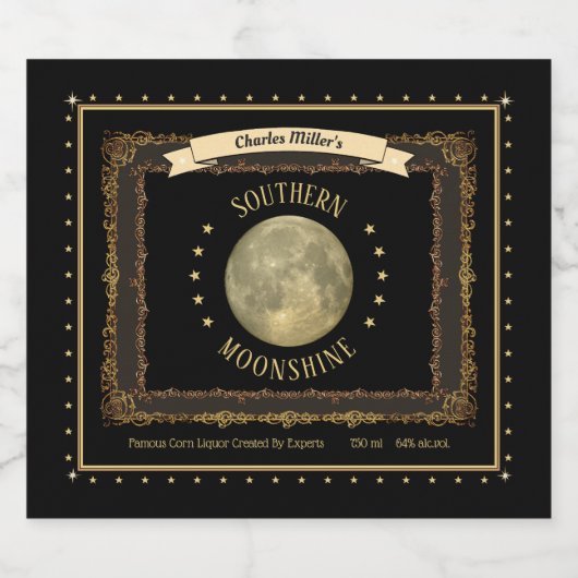 Moonshine (anpassbar) Liquor Flaschen Etiketten (Einzelnes Label)