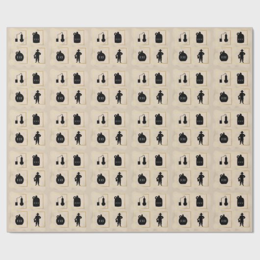 Moonshine Black Silhouette Wrapping Paper Geschenkpapier (Flach)