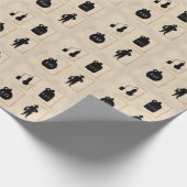 Moonshine Black Silhouette Wrapping Paper Geschenkpapier (Ecke)