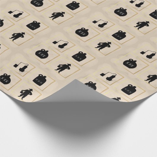 Moonshine Black Silhouette Wrapping Paper Geschenkpapier (Ecke)