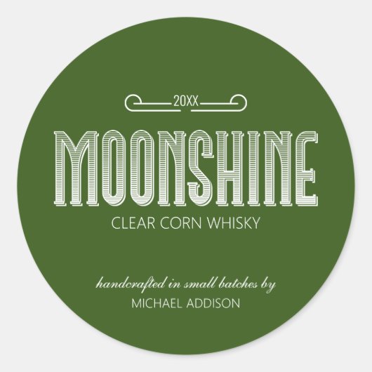 Moonshine Classic Round Aufkleber (Vorderseite)