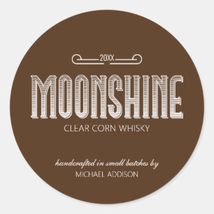 Moonshine Classic Round Aufkleber