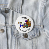 Moonshine Day Button mit Hillbilly Truck and Man (Beispiel)
