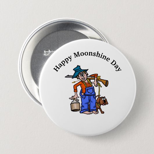 Moonshine Day Button mit Moonshine Man (Vorne & Hinten)