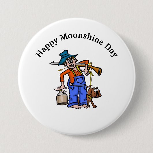 Moonshine Day Button mit Moonshine Man (Vorderseite)